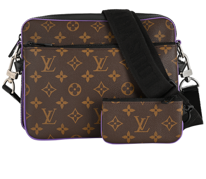 Trio Messenger, &pound;1,400, Handbags, Brown/Purple, Canvas, Front view